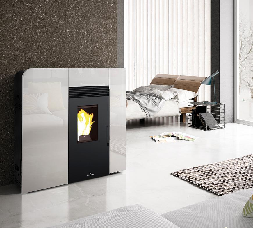 Poêle à granulés extra-plat option canalisable - BRONPI Cleo 11 kW