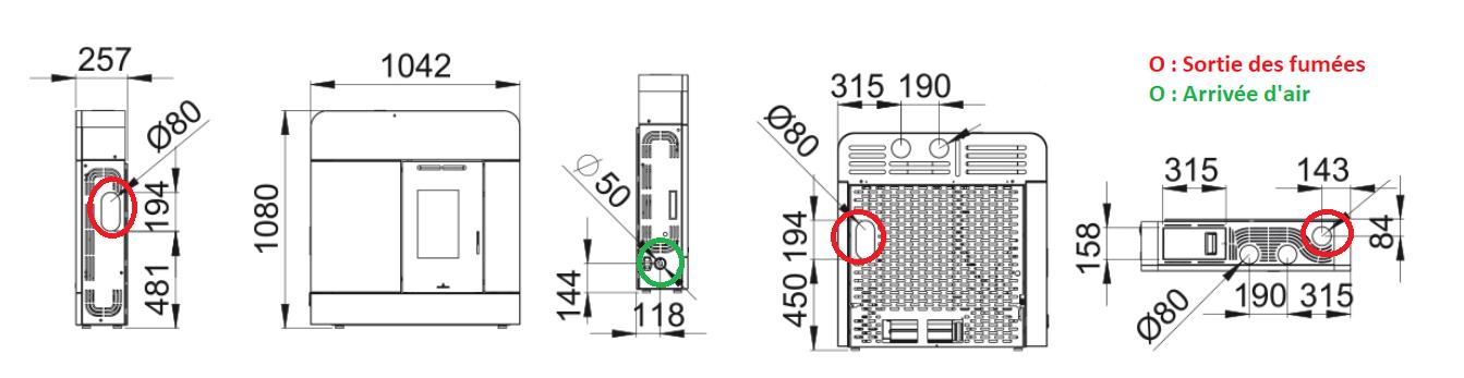 Poêle à granulés extra-plat - BRONPI Dora 11 kW