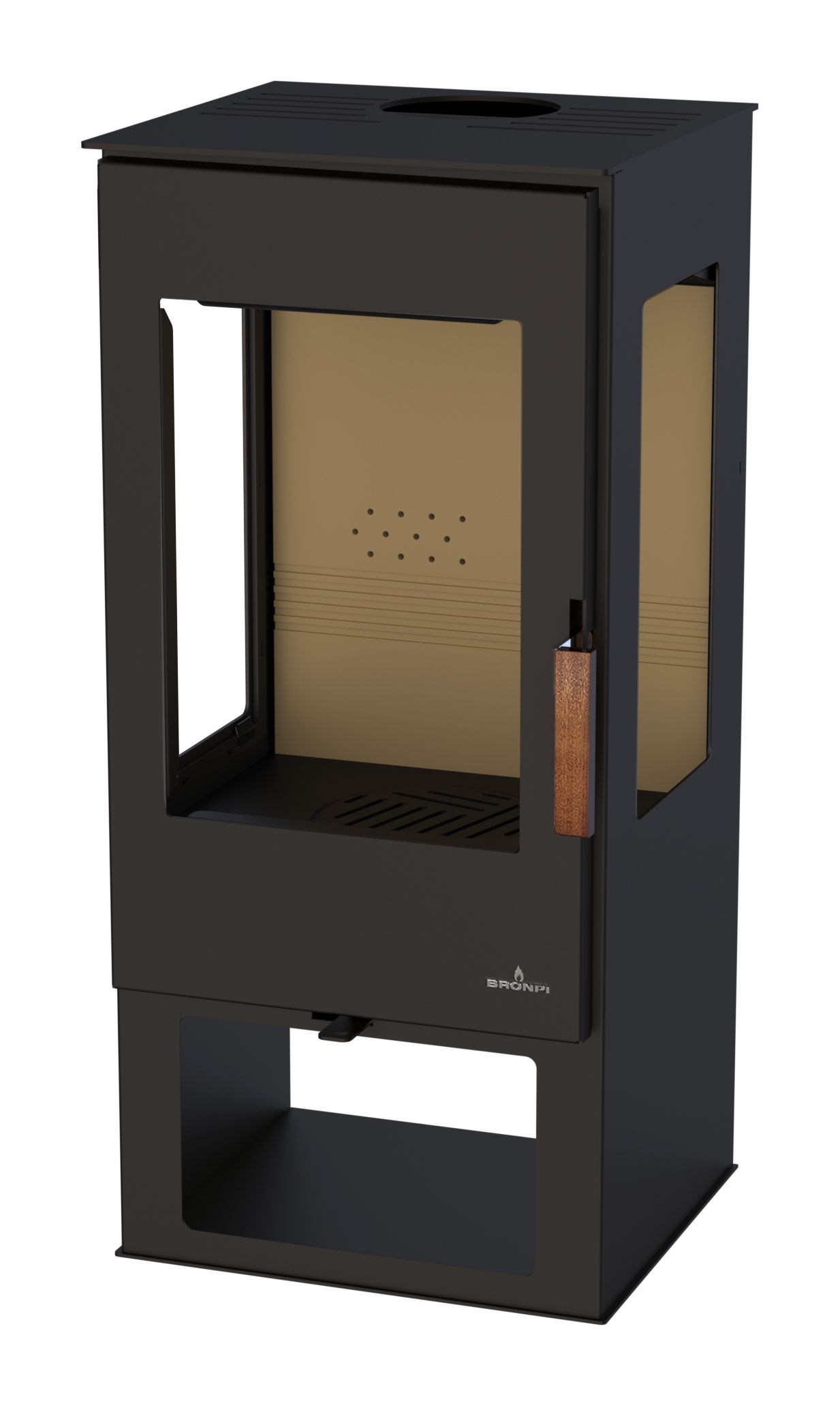 Poêle à bois 3 vitres raccordable - BRONPI Estrella 7 kW