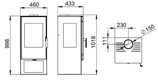 Poêle à bois 3 vitres raccordable - BRONPI Estrella 7 kW
