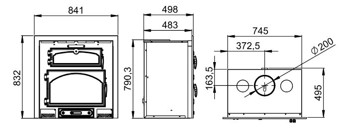 Insert à bois avec four ventilé canalisable - BRONPI Everest 15 kW