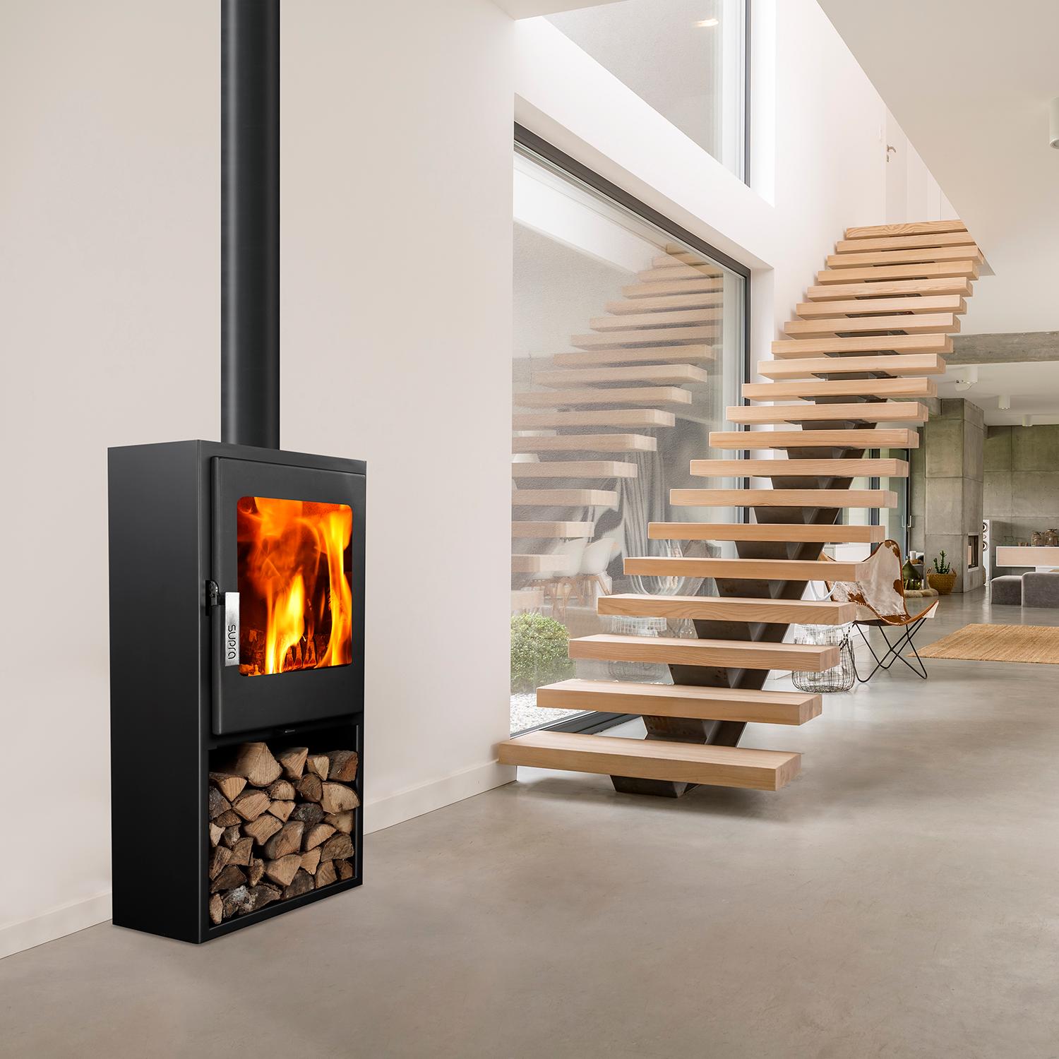 Poêle à bois étanche - SUPRA Jacco Bûcher 4.8 kW