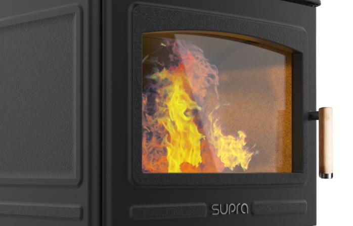 Poêle à bois raccordable en fonte - SUPRA Georges 6.7 kW