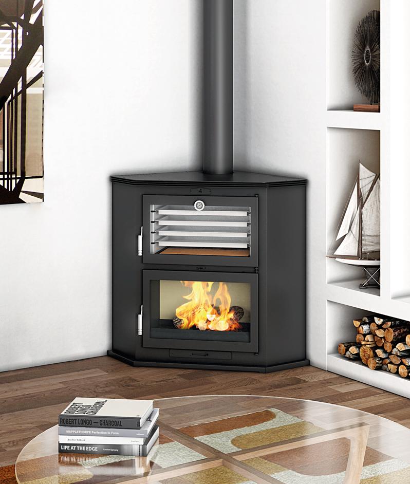 Poêle à bois d'angle avec four - FIREMATIC Texas 10.9 kW