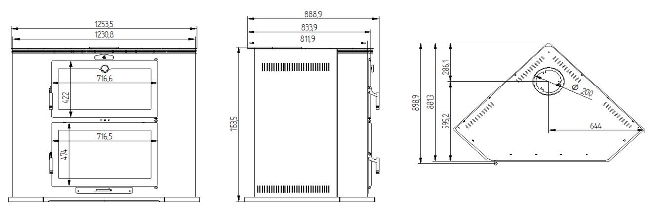 Poêle à bois d'angle avec four - FIREMATIC Texas 10.9 kW