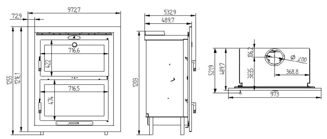 Insert à bois avec four - FIREMATIC Nashville 10.9 kW