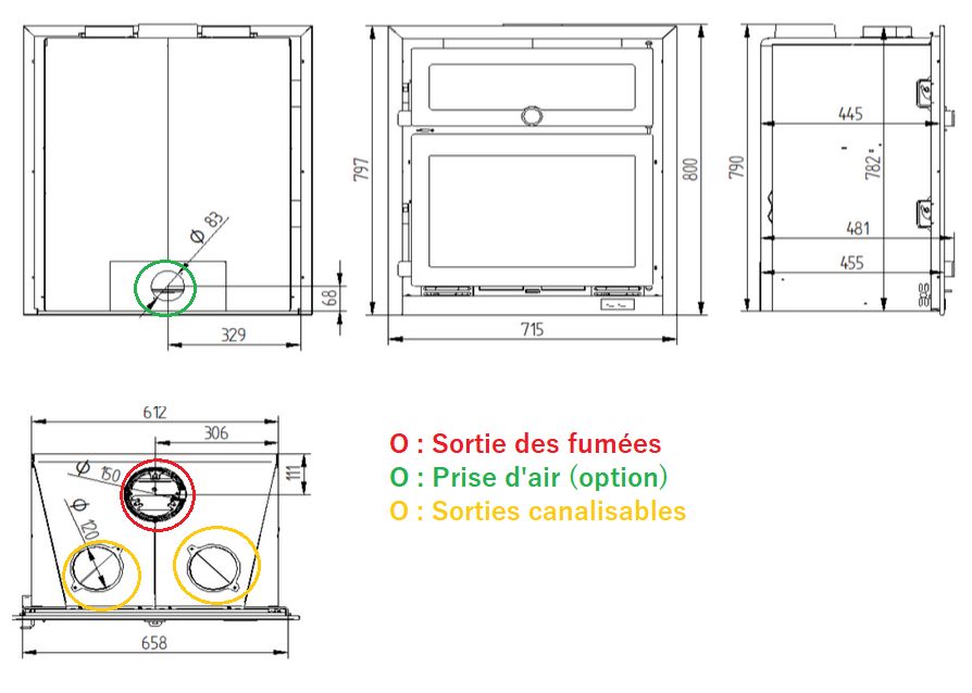 Insert à bois avec four - FIREMATIC Hutto 12.5 kW