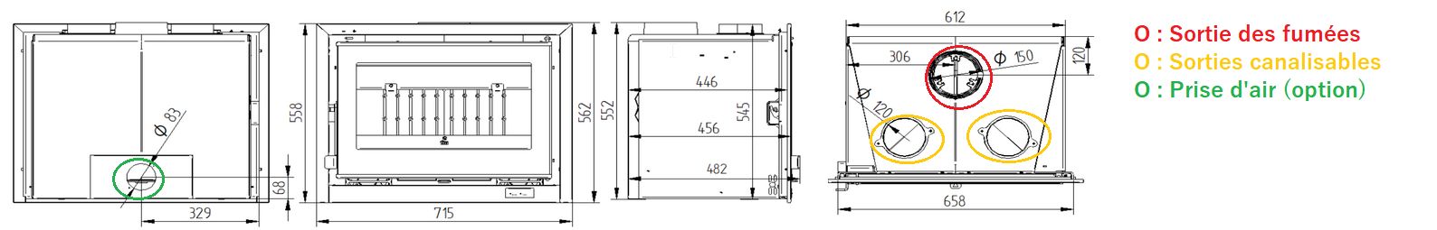 Insert à bois ventilé - FIREMATIC Waco sérigraphié 12.6 kW
