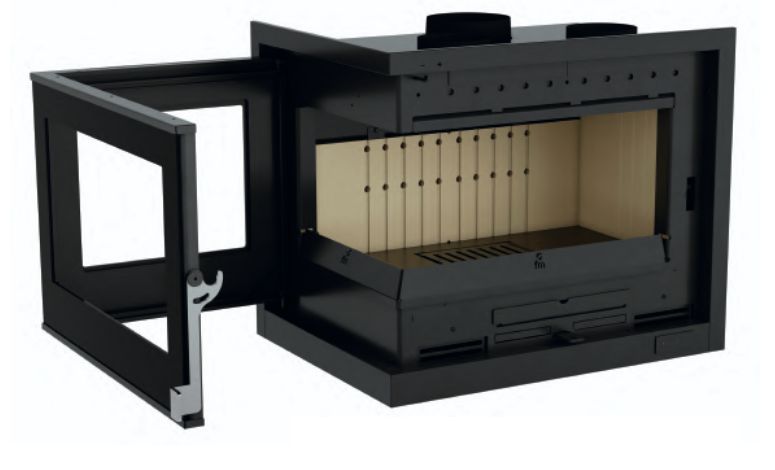 Insert à bois d'angle ventilé - FIREMATIC Lora-I 12.6 kW