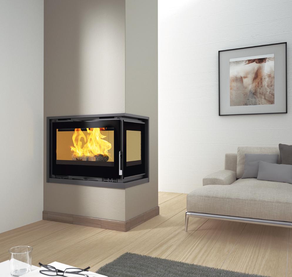 Insert à bois 2 vitres ventilé - FIREMATIC Jenn-D 12.8 kW