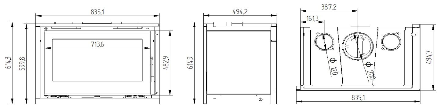Insert à bois 2 vitres ventilé - FIREMATIC Jenn-D 12.8 kW