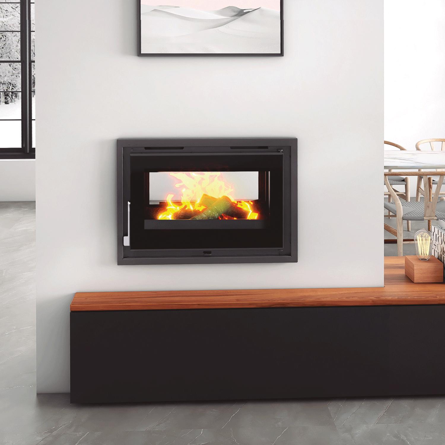 Insert à bois 2 vitres ventilé - FIREMATIC Suna 12.8 kW