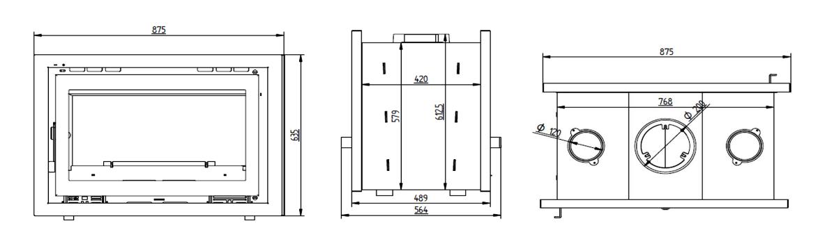 Insert à bois 2 vitres ventilé - FIREMATIC Suna 12.8 kW