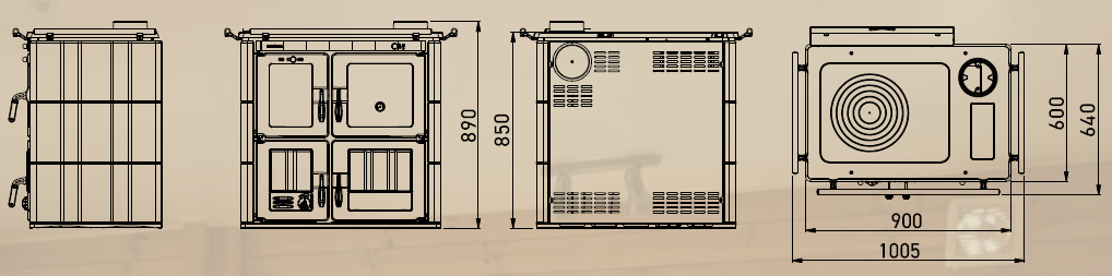 Cuisinière à bois en céramique - LINCAR Bea 7.5 kW