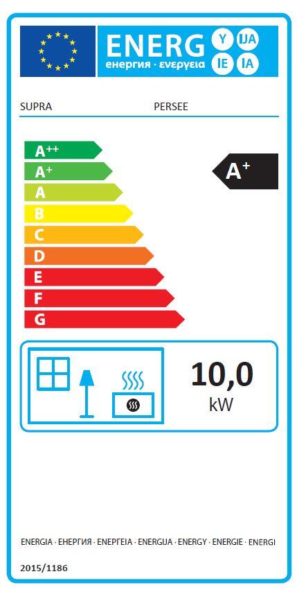 Poêle à bois SUPRA Persée noir, 10 kW