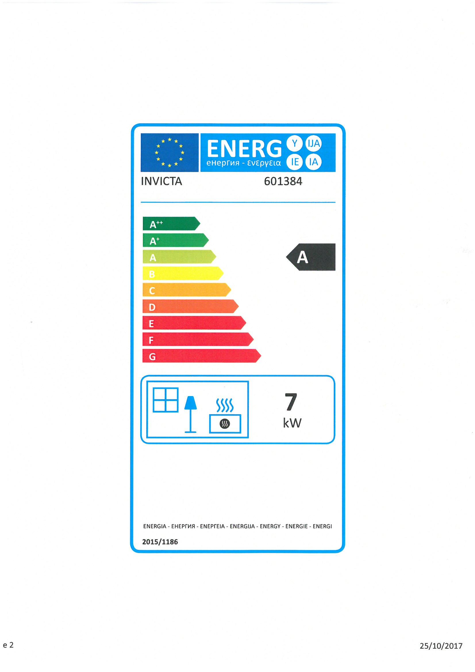 Poêle à bois INVICTA Remilly gris, 7 kW