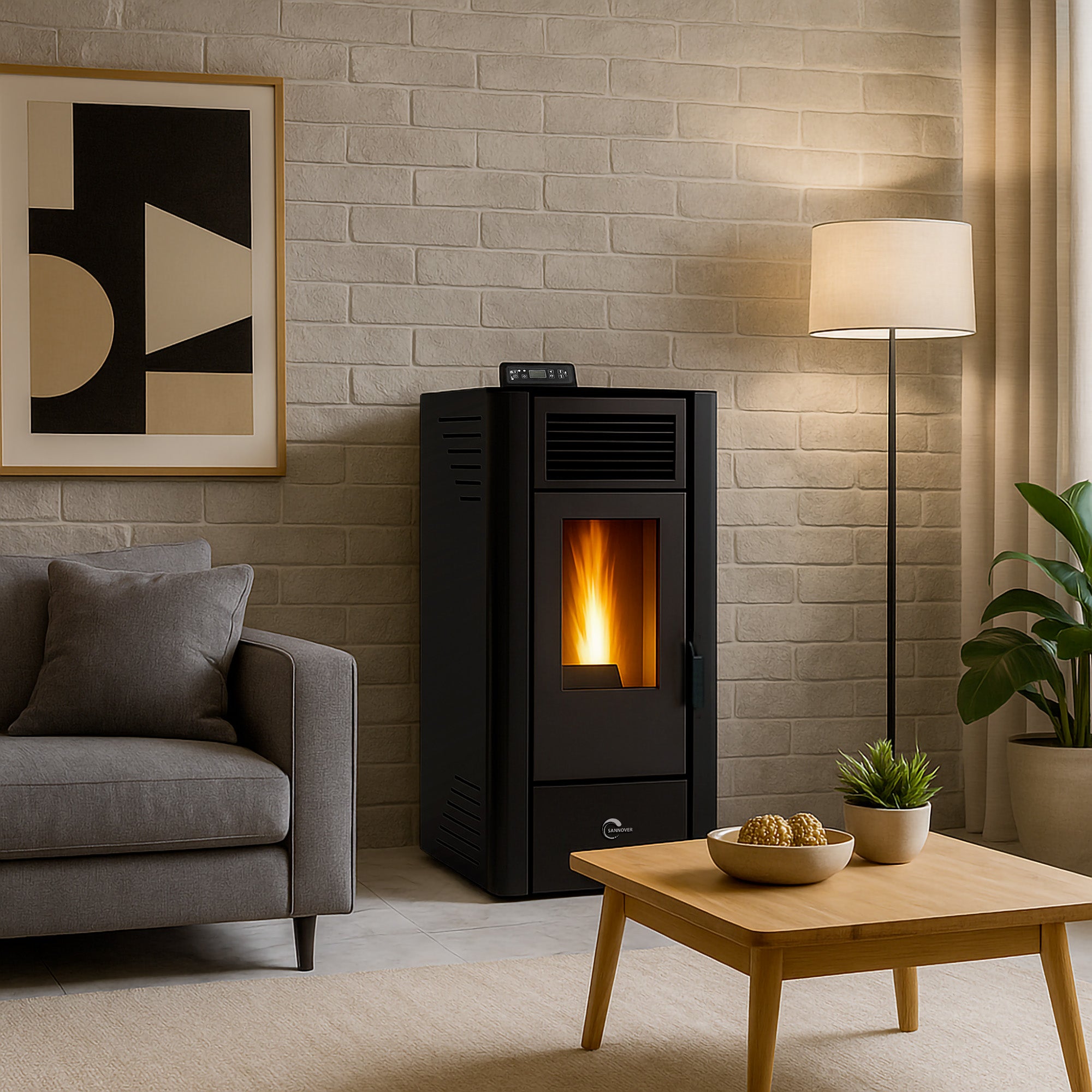 Poêle à granulés air Anita 11,6 kW Noir Sannover