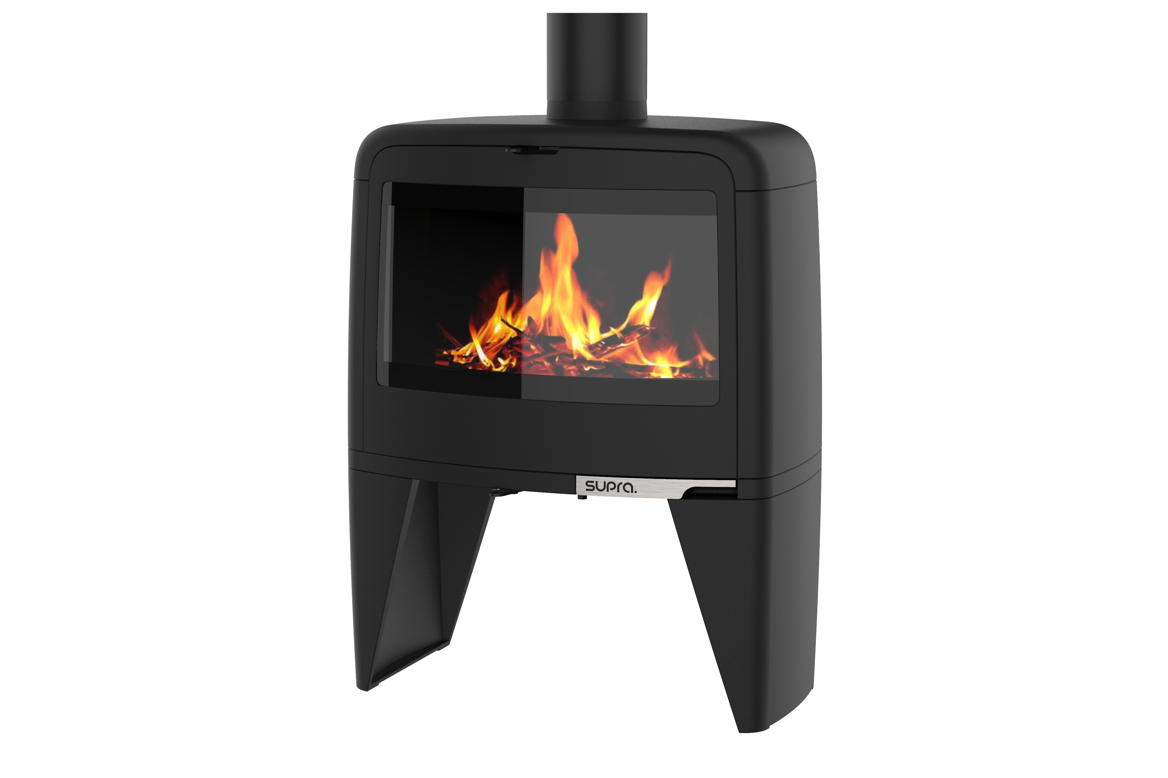 Poêle à bois SUPRA Paul haut noir, 10 kW