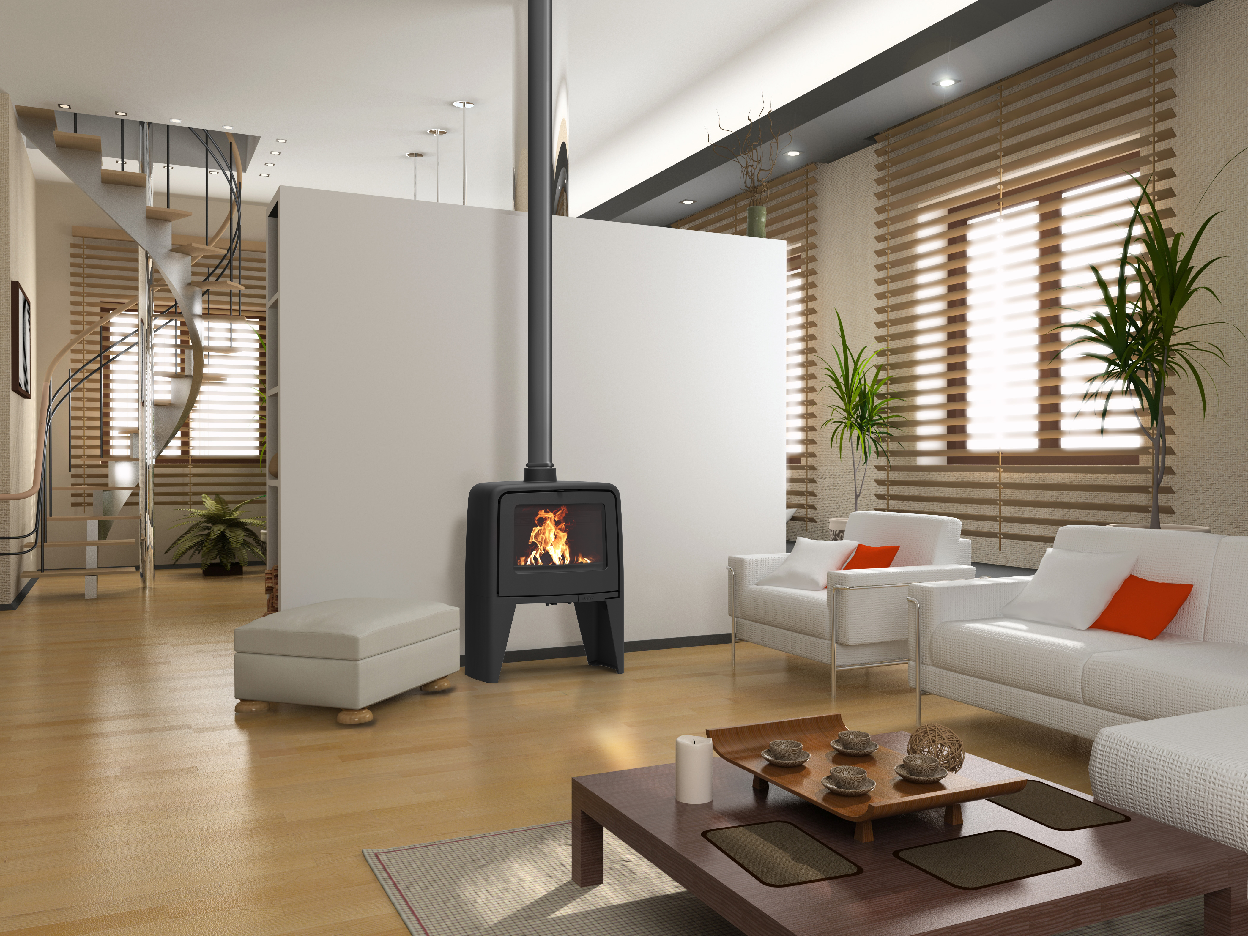 Poêle à bois SUPRA Paul haut noir, 10 kW