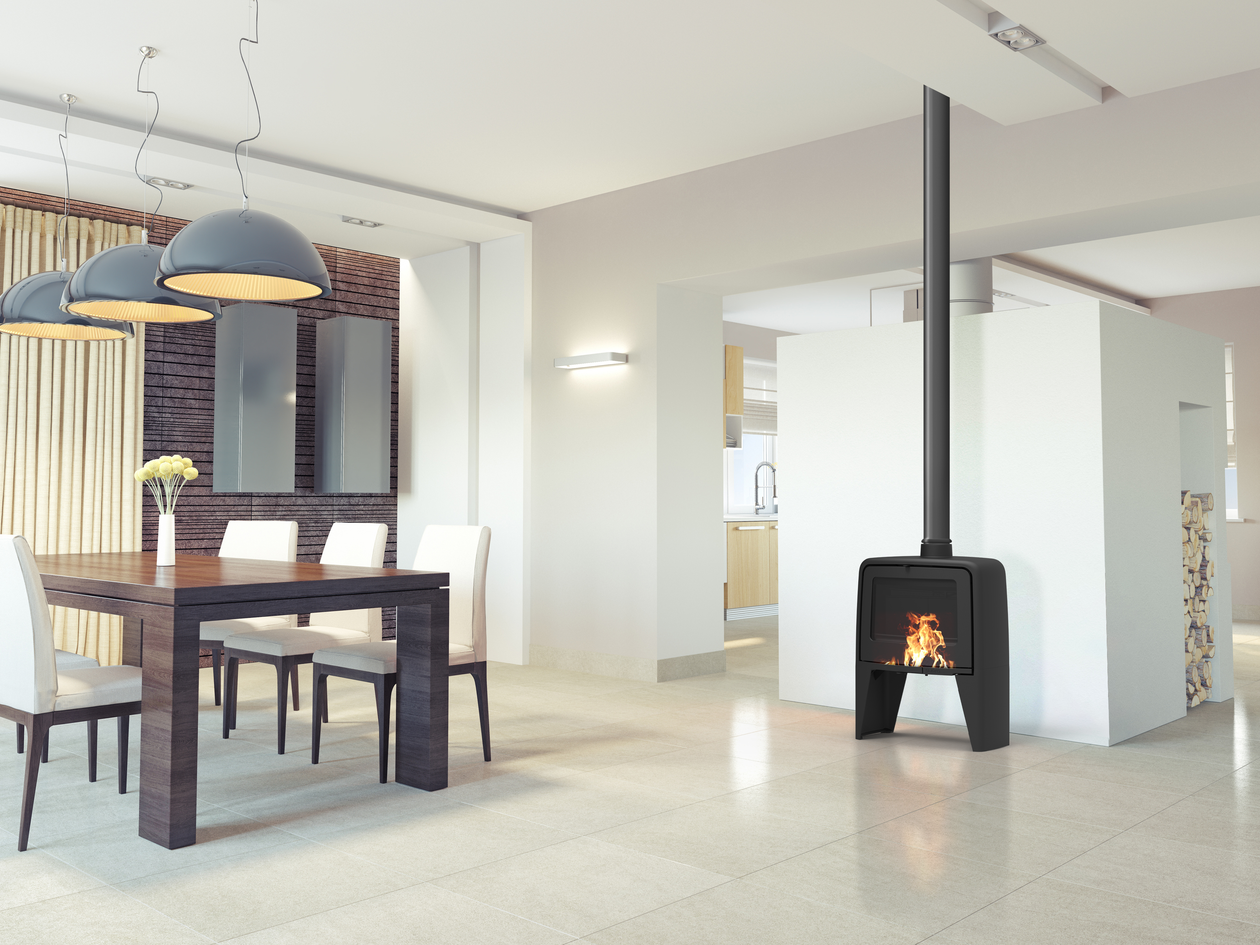 Poêle à bois SUPRA Paul haut noir, 10 kW