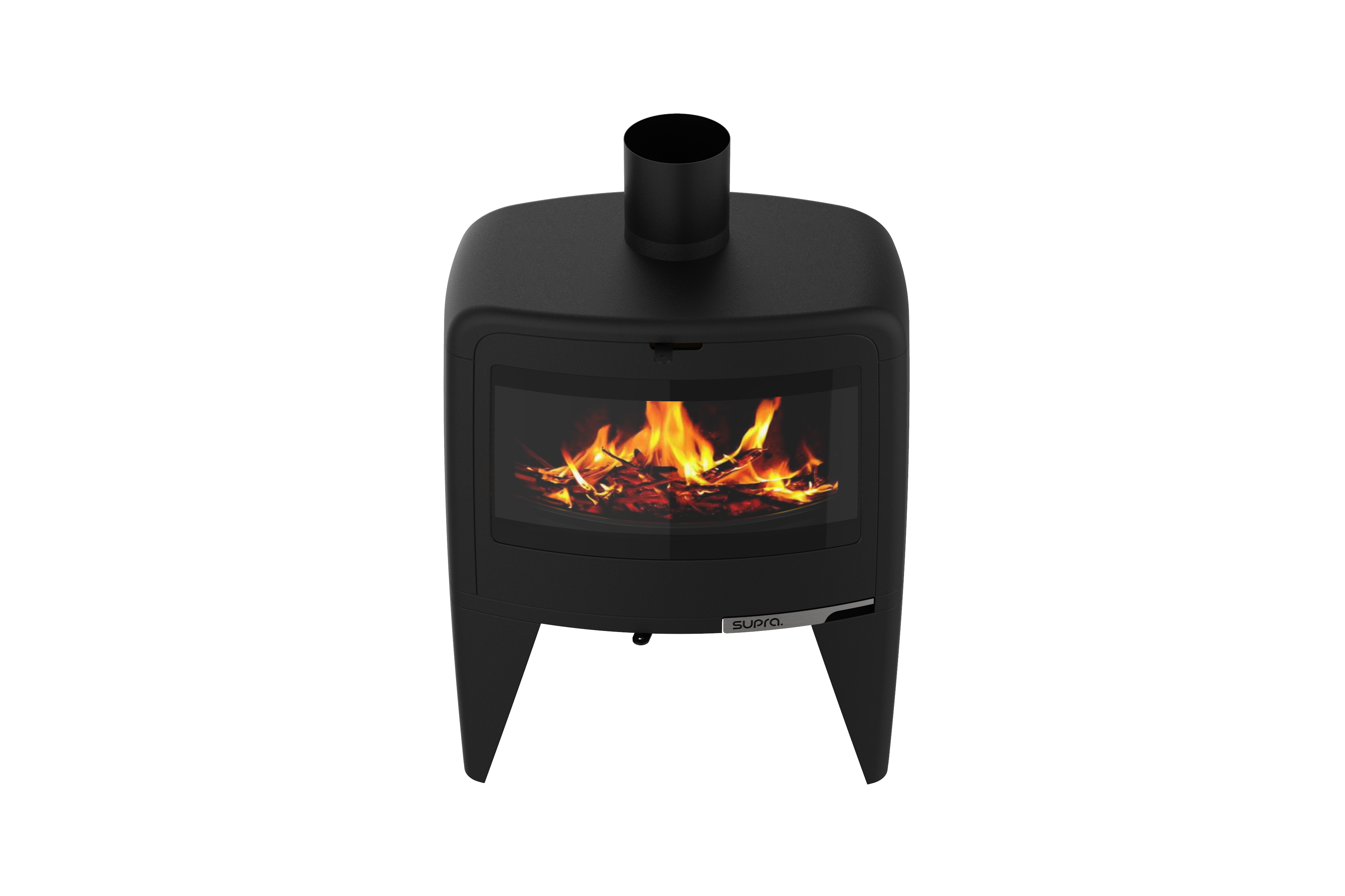 Poêle à bois SUPRA Paul haut noir, 10 kW