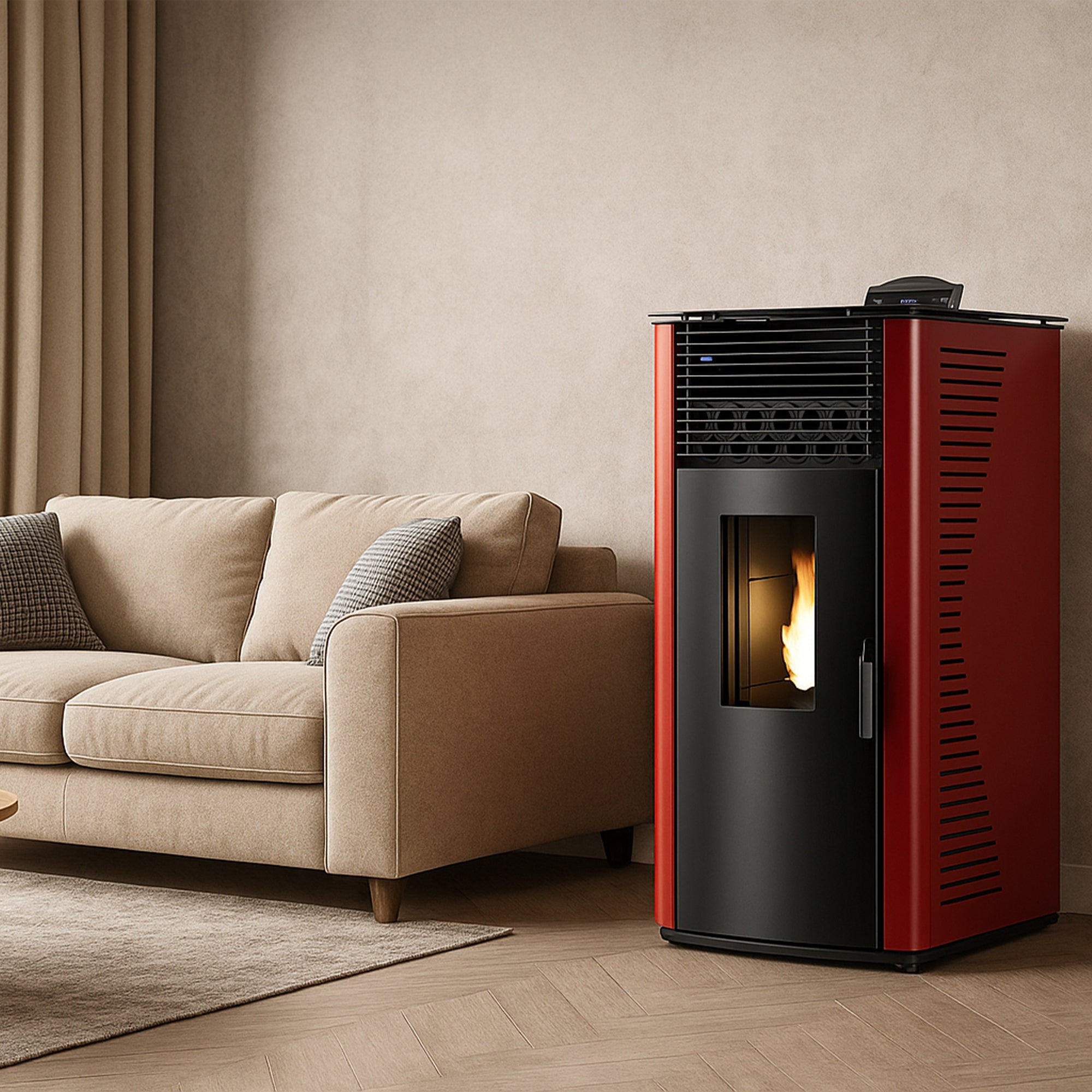 Poêle à granulés étanche Anita 12 kW Bordeaux Sannover
