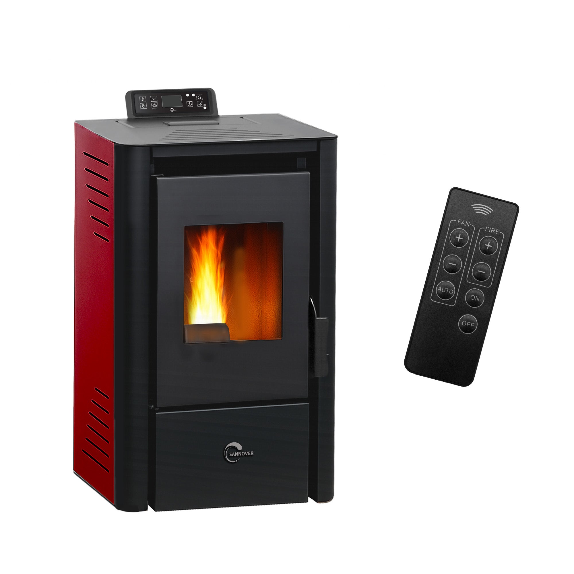Poêle à granulés air Anita 9,4 kW Bordeaux Sannover