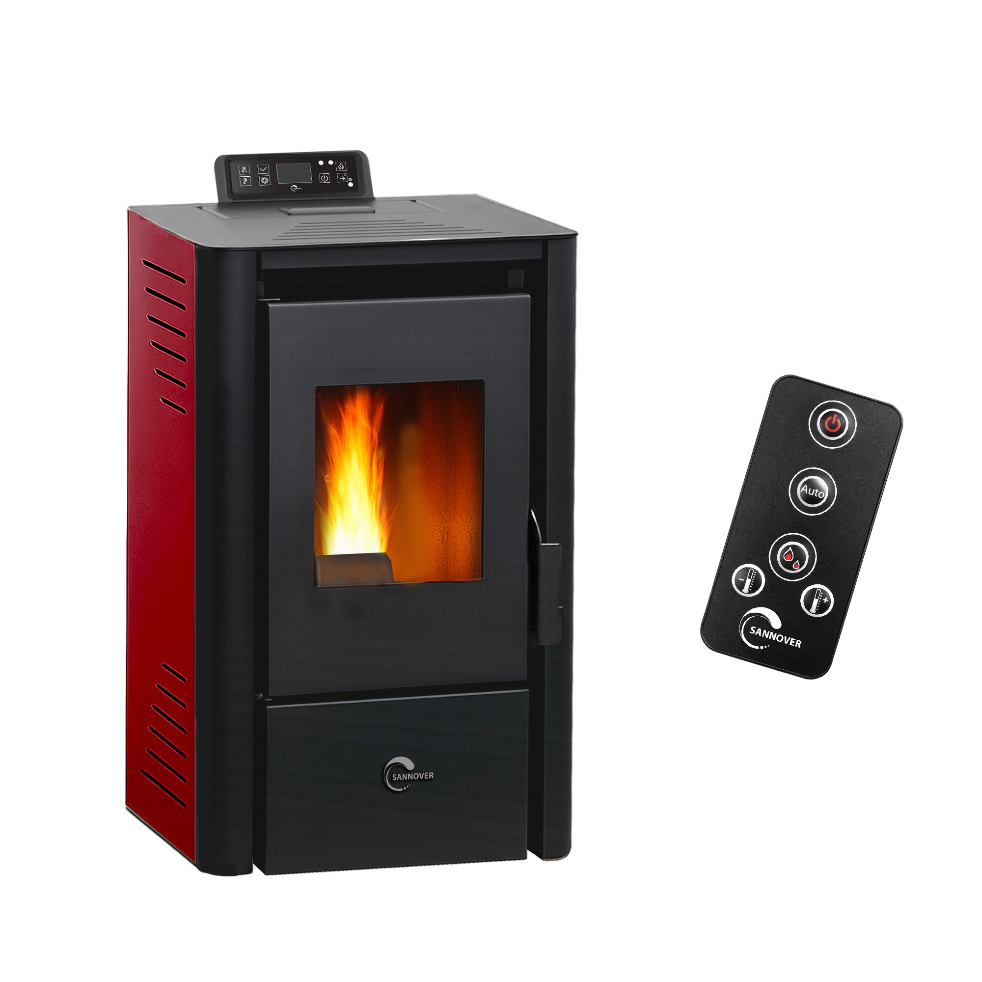 Poêle à granulés air Anita 9,4 kW Bordeaux Sannover