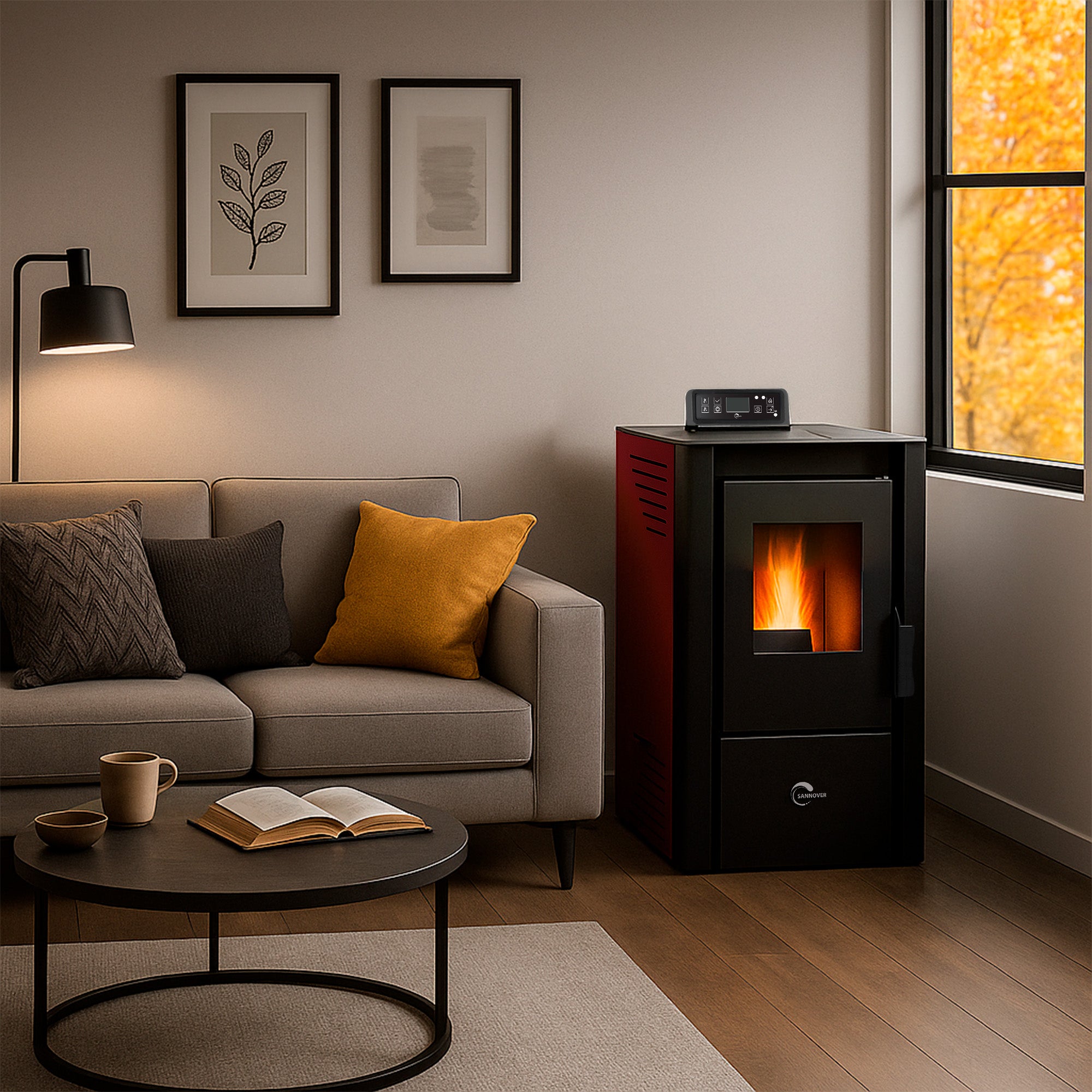 Poêle à granulés air Anita 9,4 kW Bordeaux Sannover