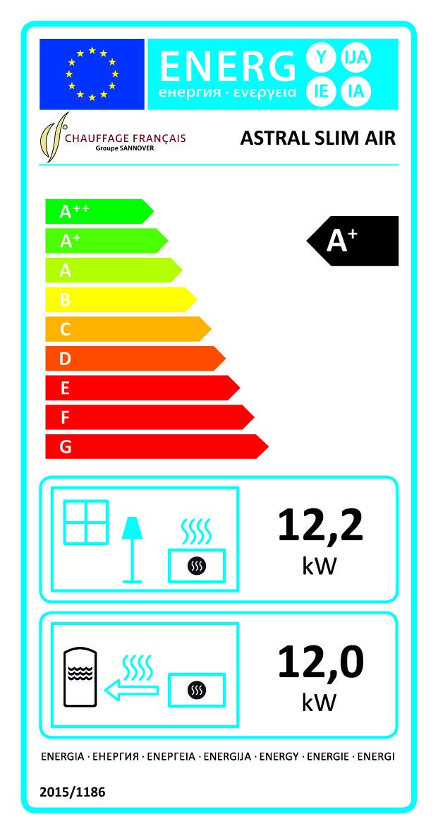 Poêle à granulés Air Slim Astral 12,2 kW Bordeaux Sannover