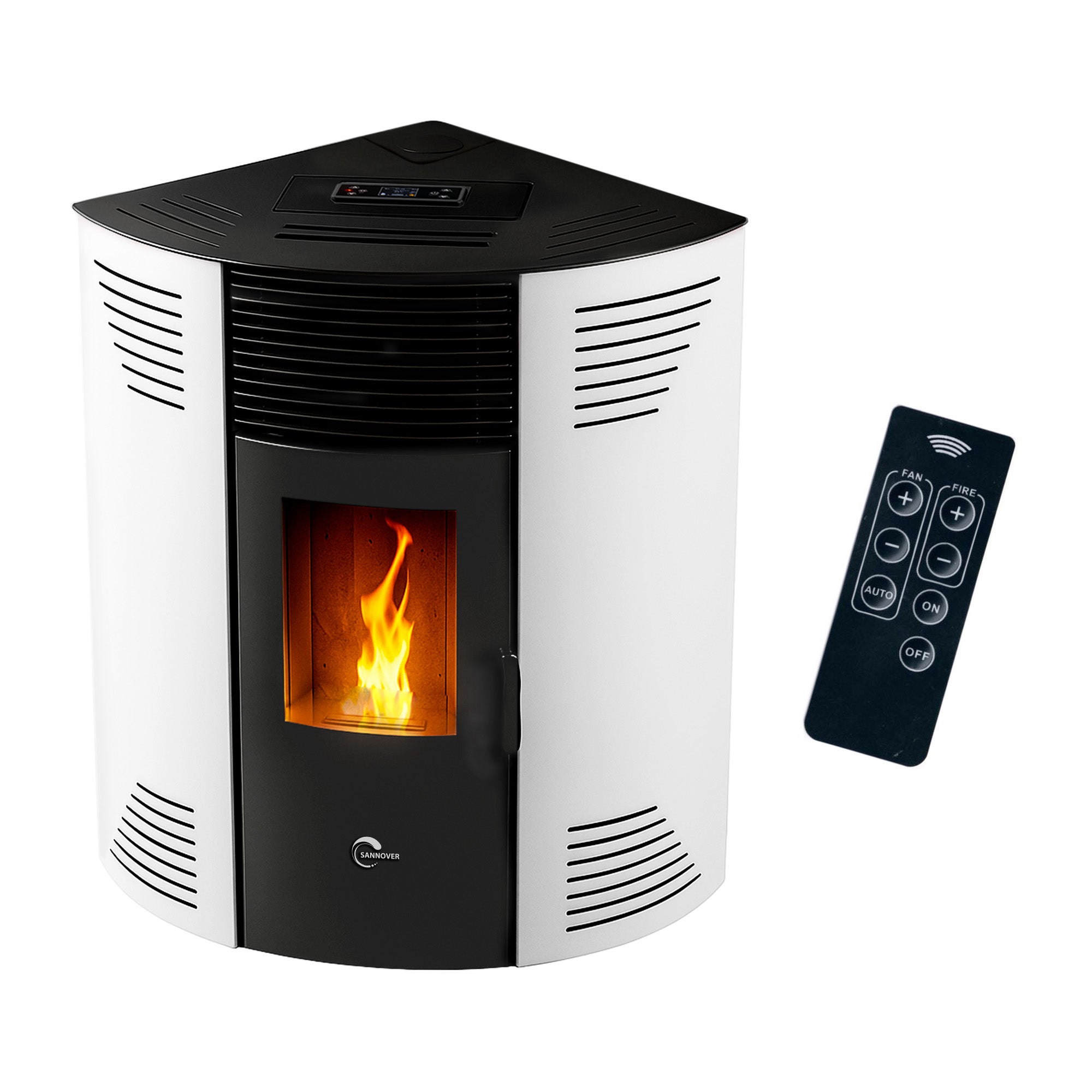 Poêle à granulés d'angle étanche Iseos 12,2 kW Blanc Sannover