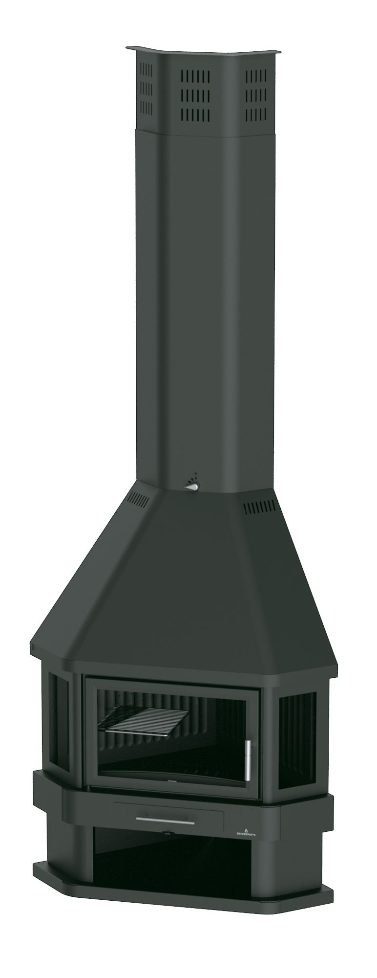 Cheminée à bois d'angle - BRONPI Lorca - R 14 kW