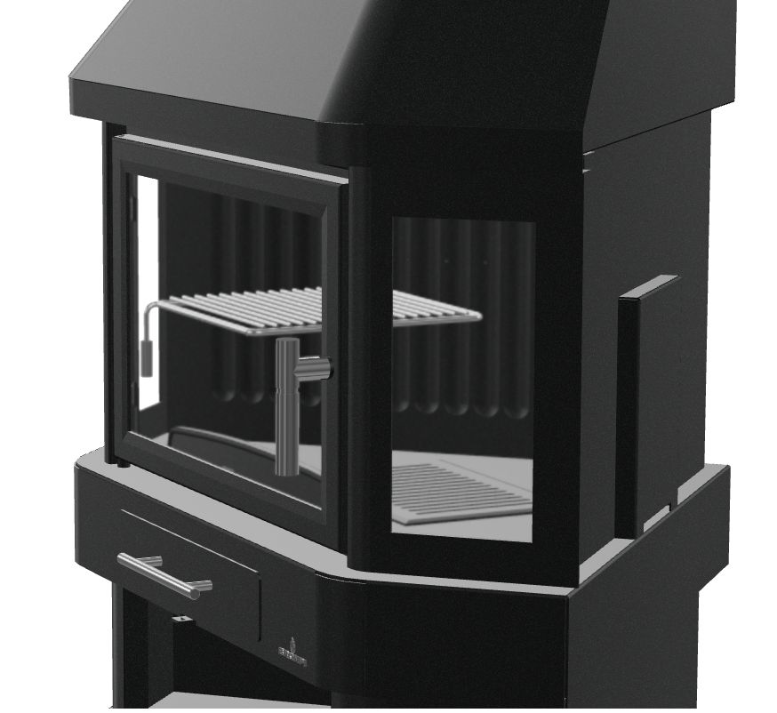 Cheminée à bois d'angle - BRONPI Lorca - R 14 kW