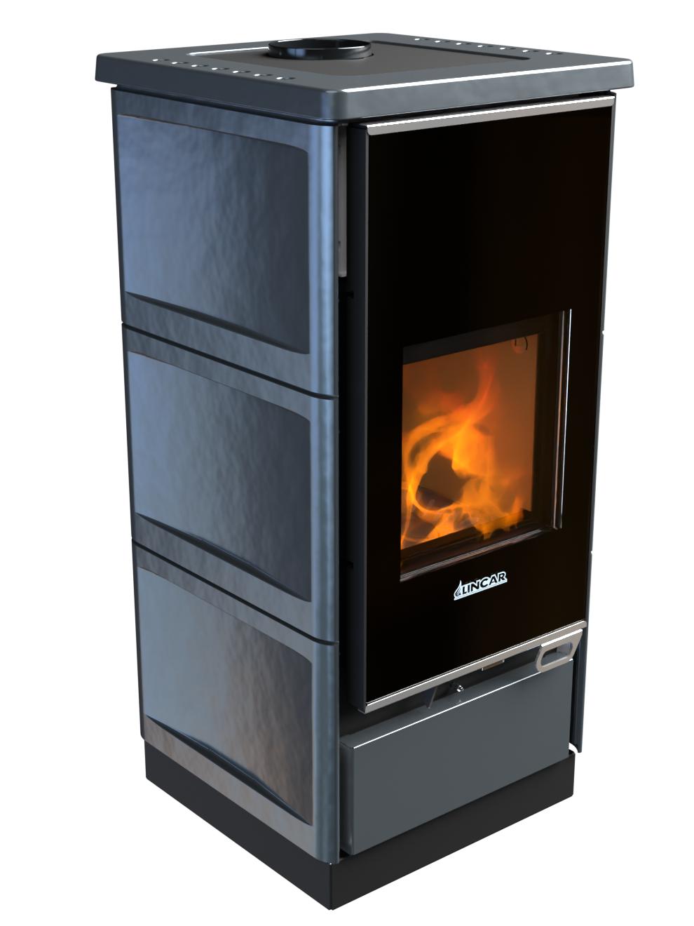 Poêle à bois ventilé raccordable - LINCAR Elodie Ceramic 9.6 kW