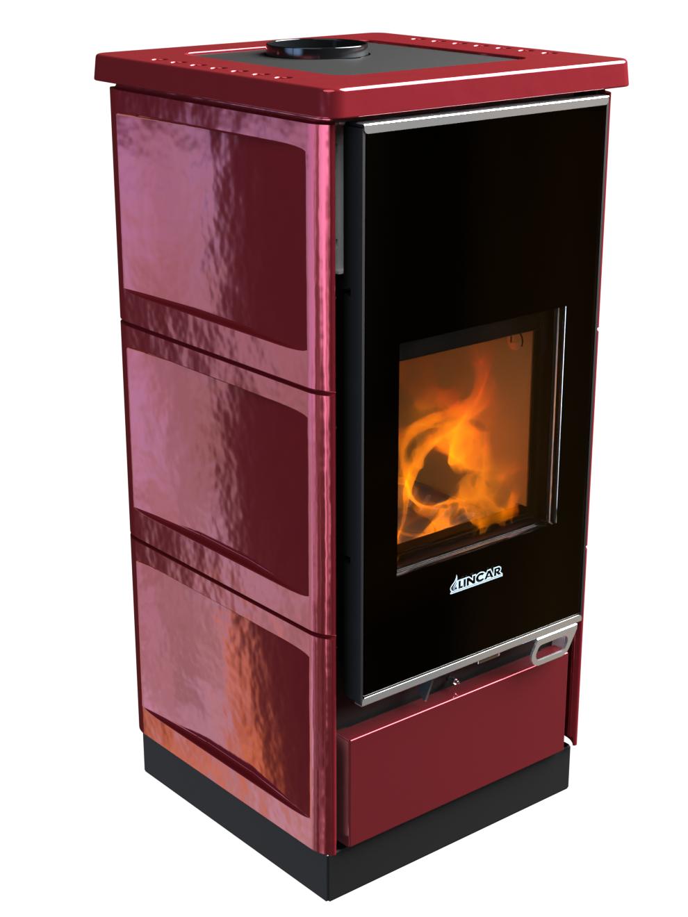 Poêle à bois ventilé raccordable - LINCAR Elodie Ceramic 9.6 kW