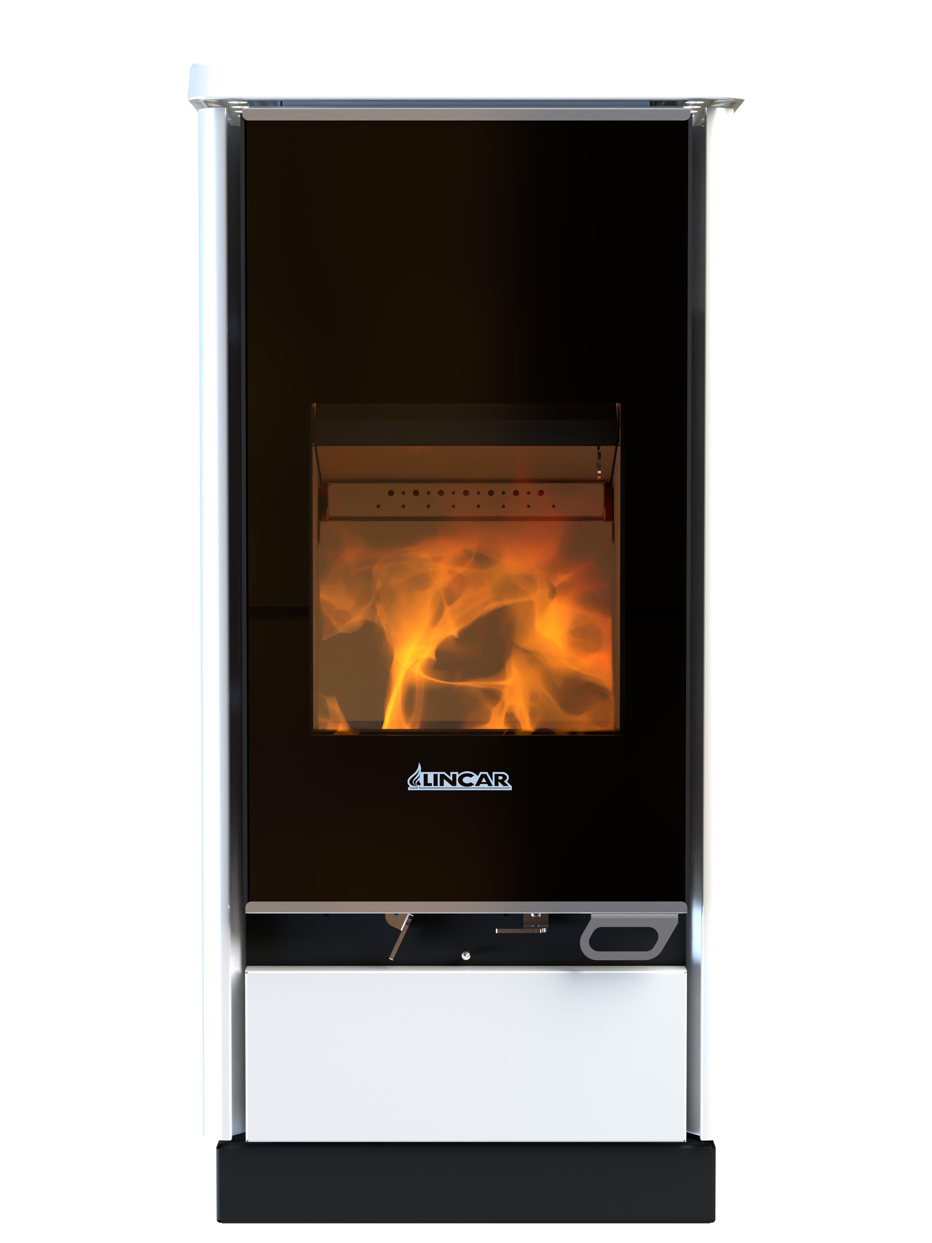 Poêle à bois ventilé raccordable - LINCAR Elodie Ceramic 9.6 kW