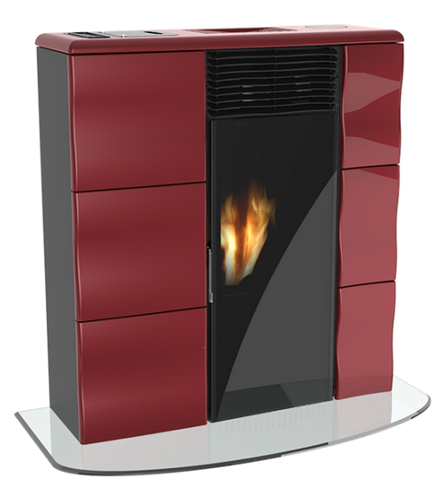 Poêle à granules extra plat canalisable - LINCAR Olga canalizzata Evo 8.7 kW