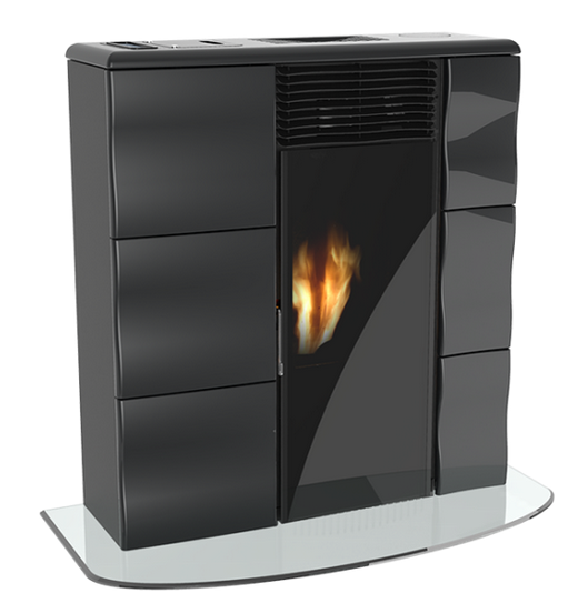 Poêle à granules extra plat canalisable - LINCAR Olga canalizzata Evo 8.7 kW