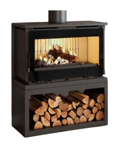 Poêle à bois raccordable avec bûcher - FIREMATIC Toronto - S 65 12.6 kW