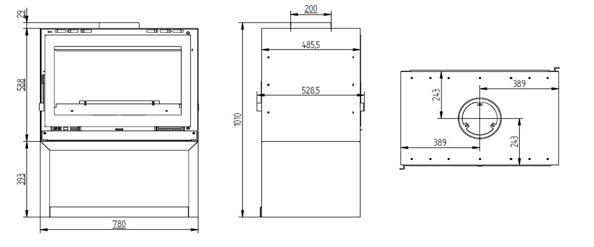 Poêle à bois ventilé 2 vitres - FIREMATIC Ottawa - M 12.6 kW