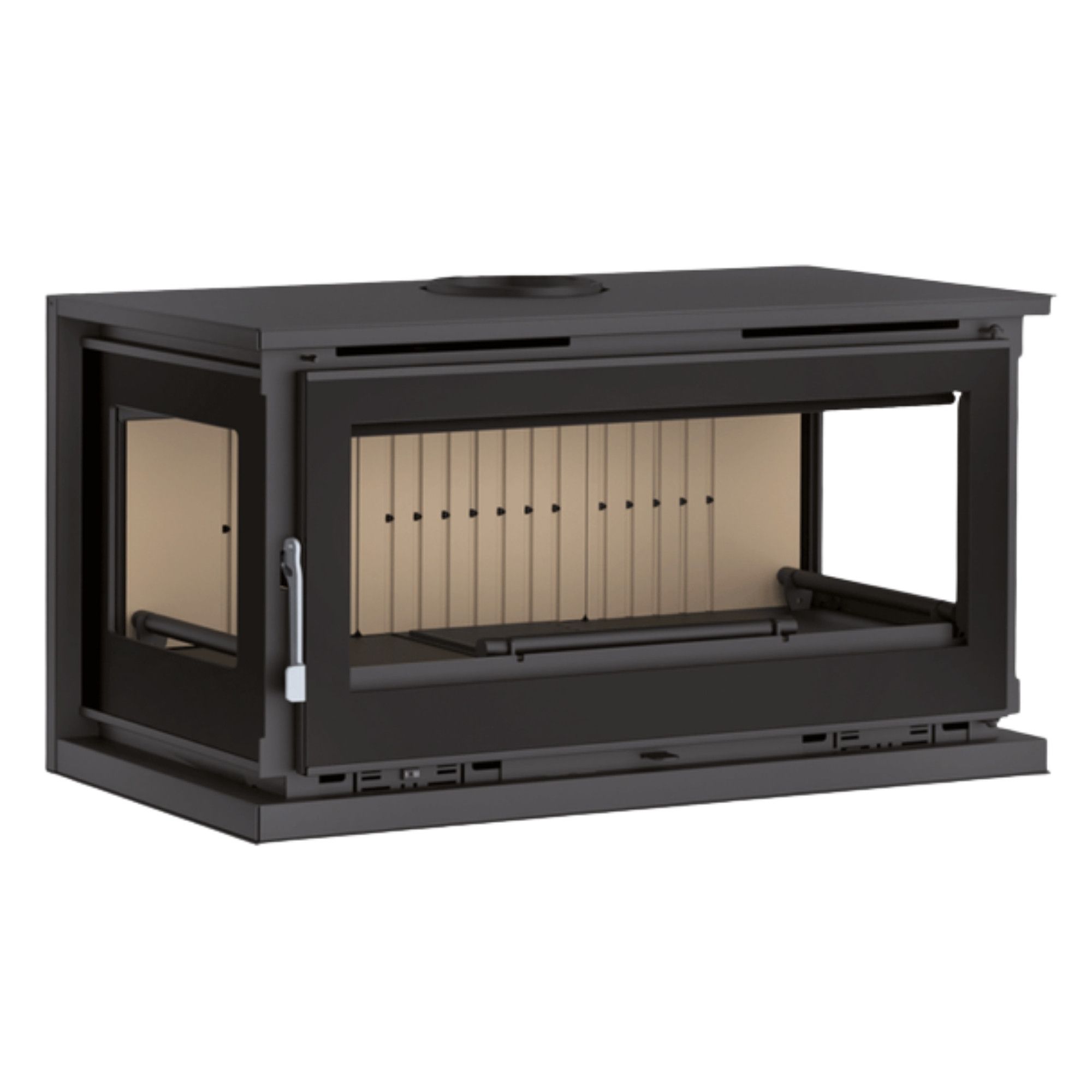 Poêle à bois ventilé raccordable 3 vitres pose libre - FIREMATIC CALGARY - M 12.8 kW
