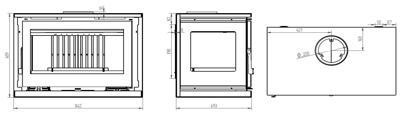 Poêle à bois ventilé raccordable 3 vitres pose libre - FIREMATIC CALGARY - M 12.8 kW
