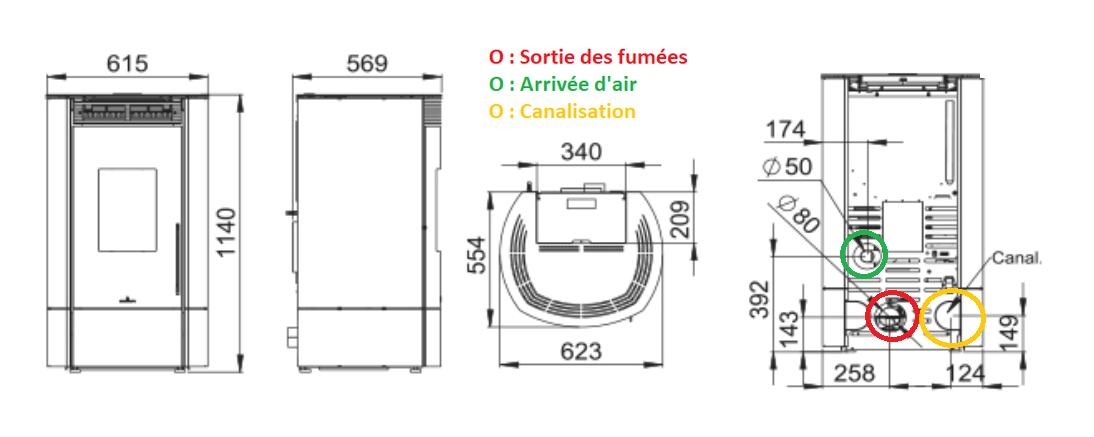 Poêle à granulés option canalisable - BRONPI Mila 10.3 kW