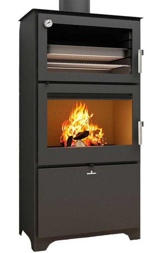 Poêle à bois raccordable avec four - BRONPI Murano - L 14 kW