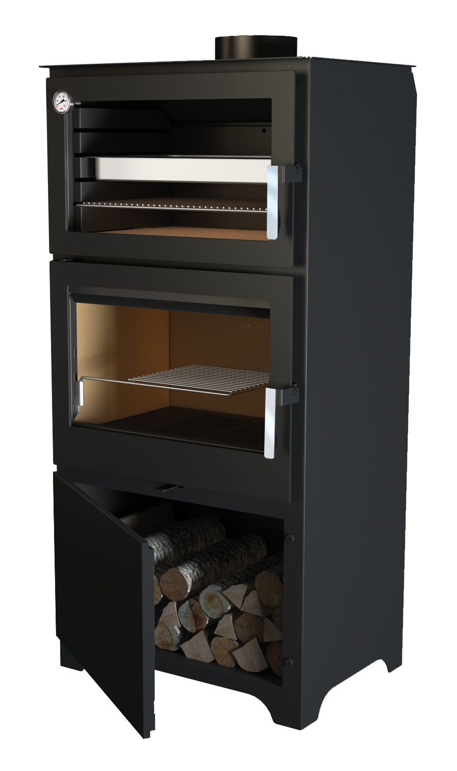 Poêle à bois raccordable avec four - BRONPI Murano - L 14 kW