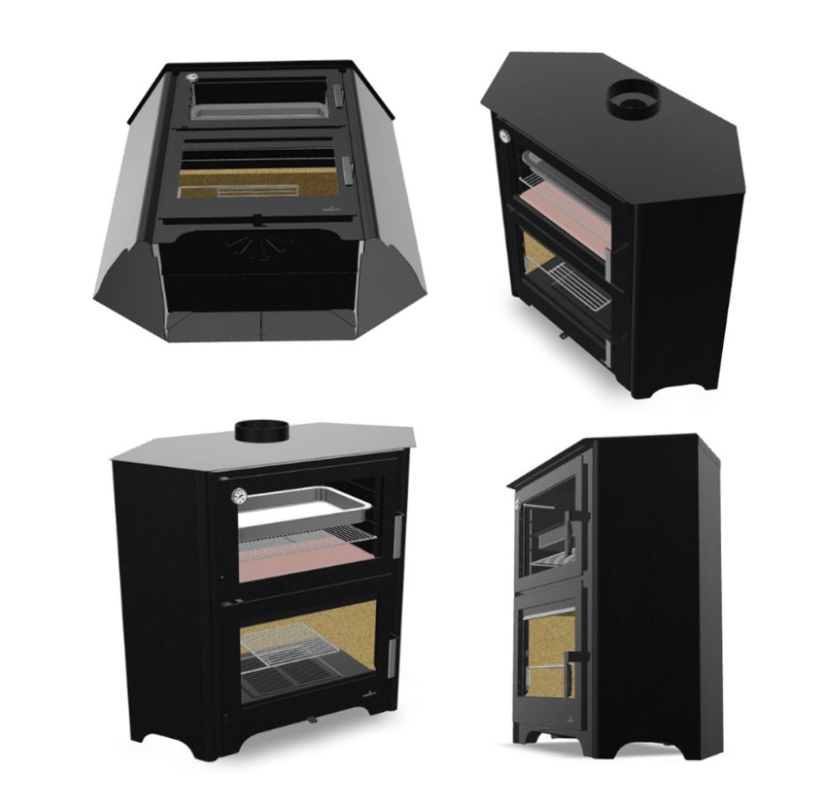 Poêle à bois raccordable avec four - BRONPI Murano - R 14 kW