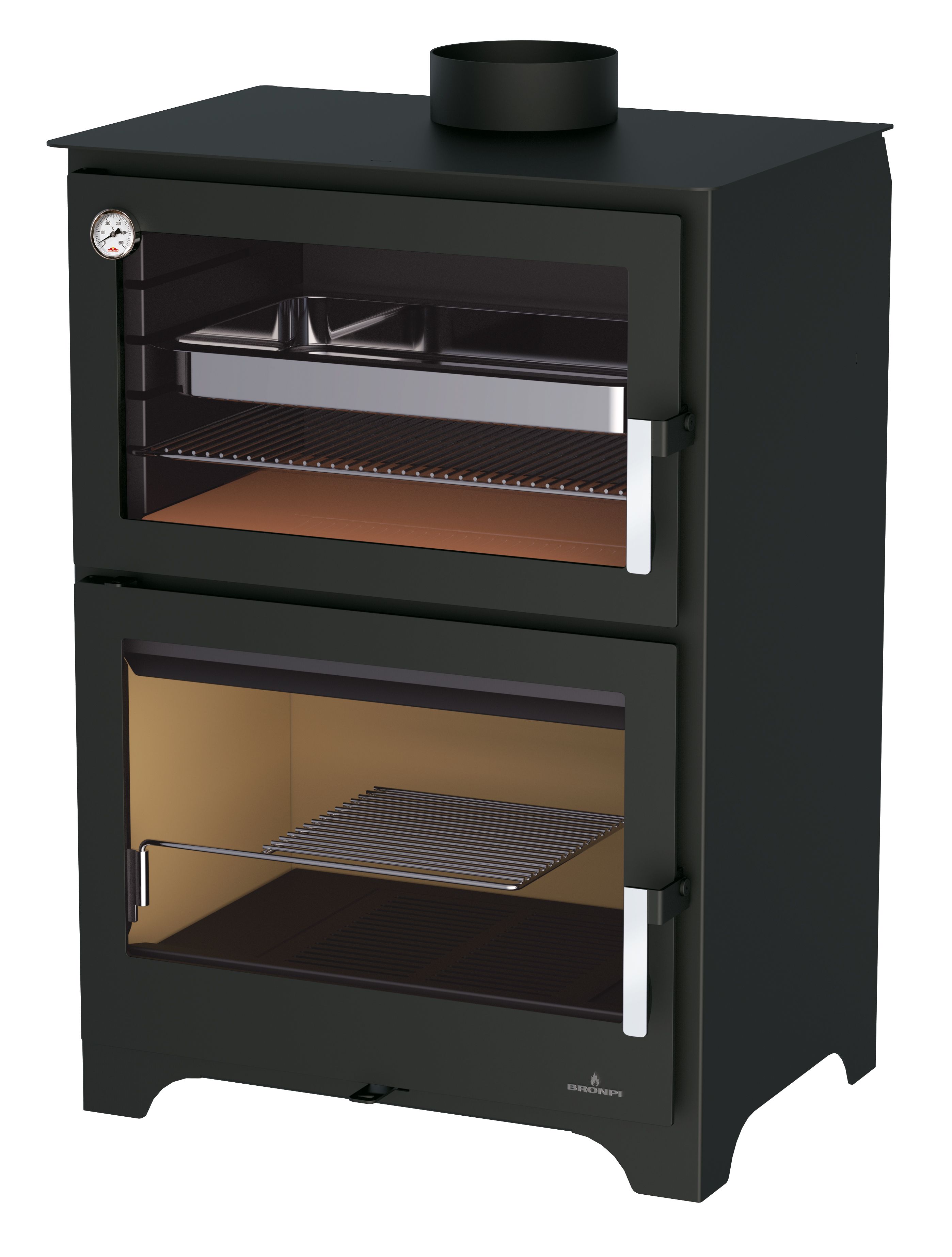 Poêle à bois raccordable avec four - BRONPI Murano 14 kW