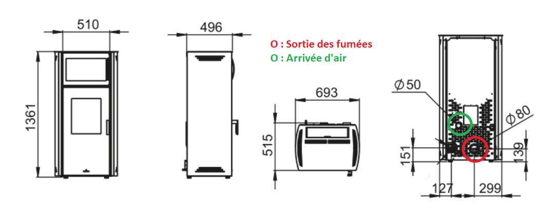 Poêle à granulés silencieux avec four - BRONPI Noa Horno 11 kW