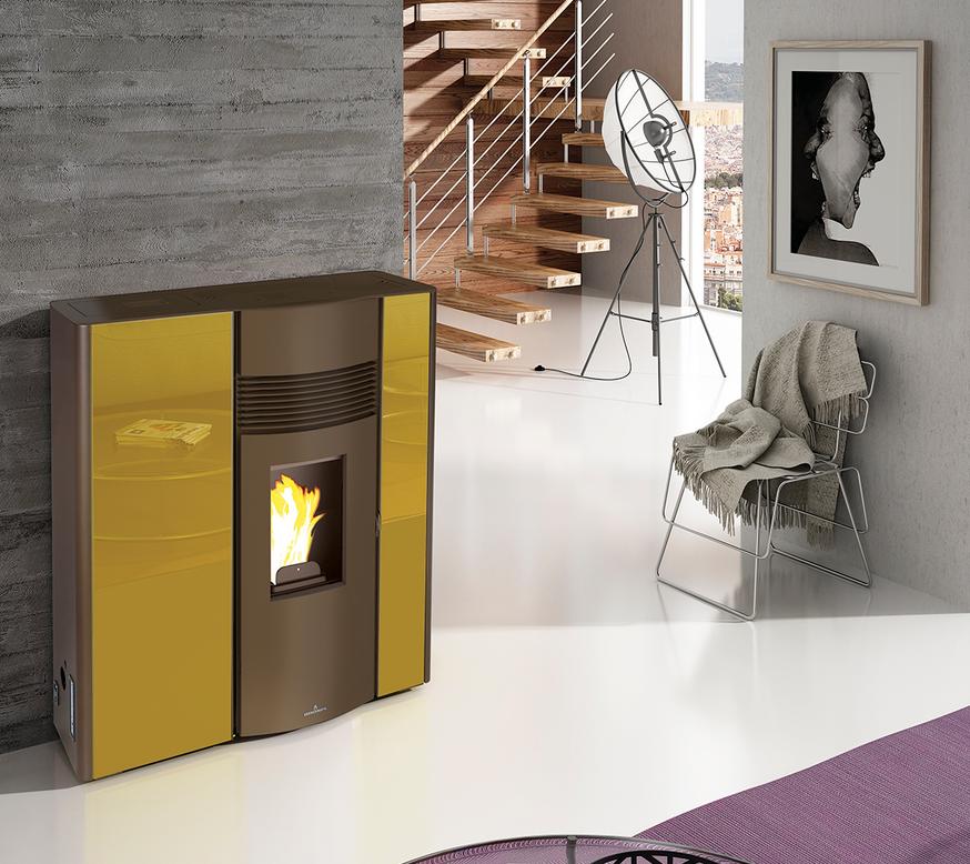 Poêle à granulés extra-plat option canalisable - BRONPI Olivia 11 kW