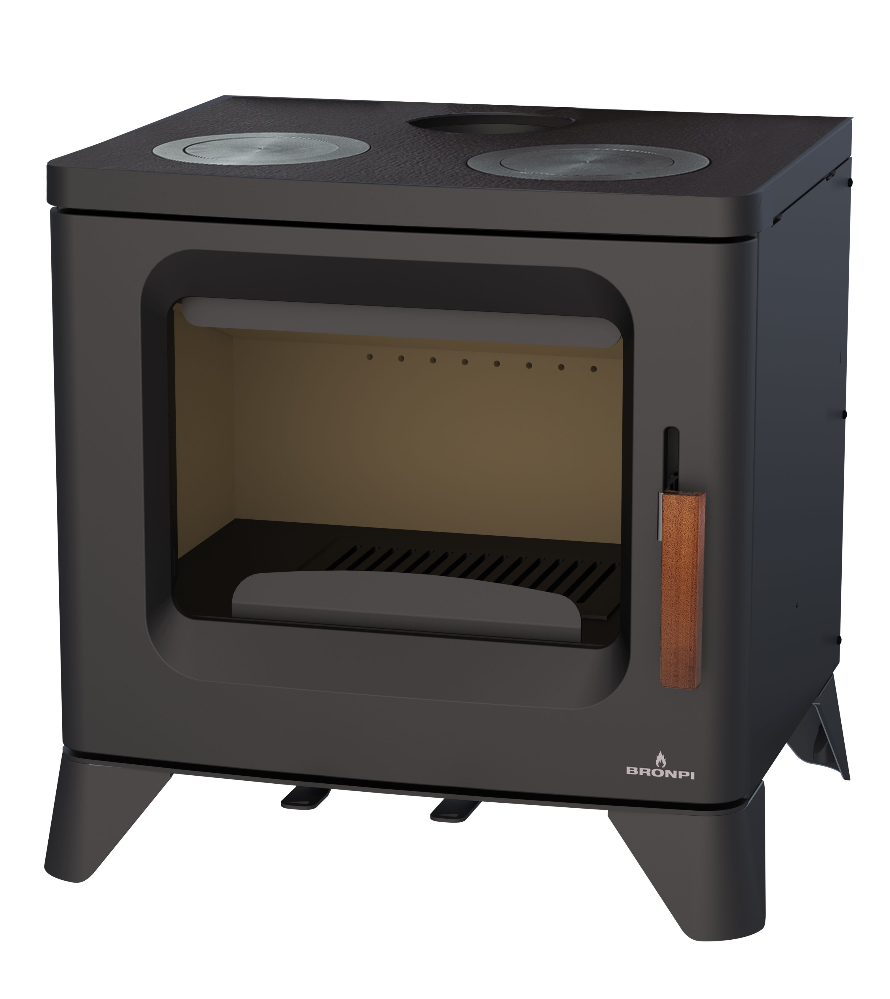 Poêle à bois raccordable avec plaques de cuisson - BRONPI Orly-C 6 kW